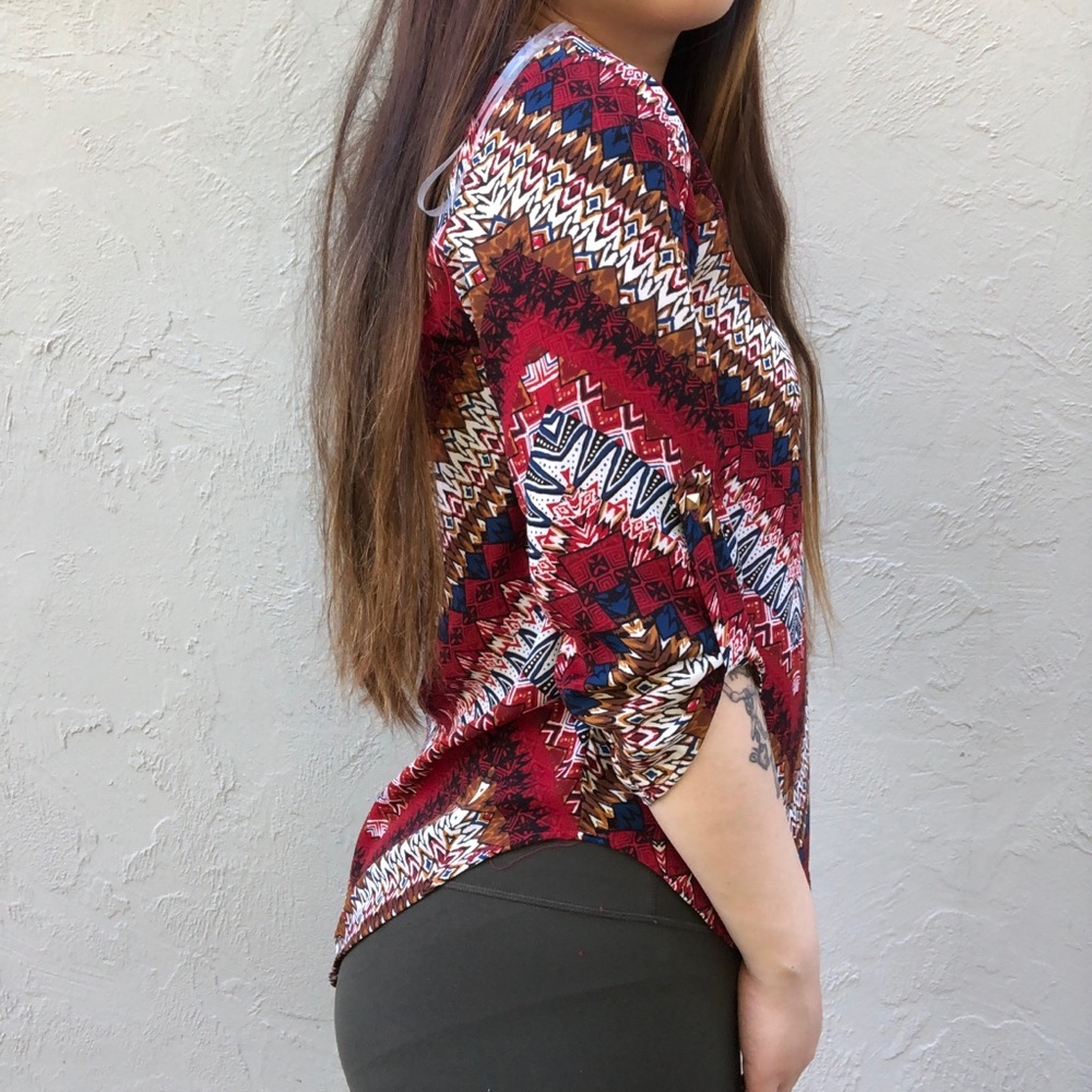 Tribal Patterned Flowy Top - Picture 2 of 3